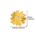 Goldener Sonnenblumenring aus Edelstahl mit strukturierten Blütenblättern, 43mm Größe - Mehrschichtige Margerite