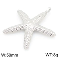 Silver starfish pendant with textured beaded surface, 50mm width marine jewelry charm - Silver Sea Star (KLJ9960-Z)