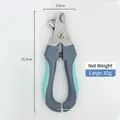 Large pet nail clipper in mint green and grey with stainless steel blades and lock - Large / Grey Green