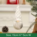 Gnomo di Natale in peluche bianco con cordino e barba, misura 15x5cm - Bianco Tipo C