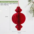 Red candy-shaped honeycomb paper decoration for Christmas party scene hanging - 15CM / Large Lollipop Ornament / Red