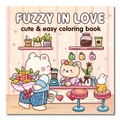 Fuzzy in Love cute and easy coloring book featuring kawaii bears in a romantic cafe - Fuzzy In Love (TS15-Love 02)
