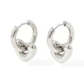 Orecchini a cuore in acciaio inossidabile argento lucido con cerchietti minimalisti - Ciondolo a Cuore (PDE842) / Argento