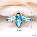 Detailed view of bee jewelry charm with size specs: 4.8cm width and 3.1cm height - Gem Bee Blue