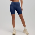 Short de yoga taille haute bleu marine en tissu extensible sans couture effet galbant - Bleu Baleine