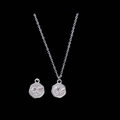 S925 silver star necklace featuring a vintage round pendant with a running rabbit relief - Rabbit