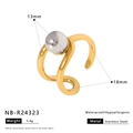 Especificaciones de tamaño del anillo de gota bicolor en acero inoxidable con bola - US 8 / Estilo de Bola Abierta Minimalista (NB-R24323)