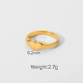 Polished golden heart ring featuring a 6.2mm minimalist design and 2.7g lightweight feel - Jdr201343-7