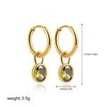 Tableau détaillé des tailles de boucles d'oreilles en or 18K avec pendentifs en zircon - vert olive