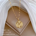 Collana di lusso con ciondolo civetta e albero della vita con cristalli lucidi - Stile Albero Della Vita Gufo Cavo Oro (C501)