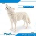 Howling white arctic wolf figurine made of durable plastic material weighing 36g - Large Howling Wolf (BL-1164)