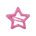 Pink star-shaped snap clip for girls featuring a smooth matte lacquer metal finish - Style 7-Pink Painted