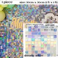 Dreamy silver sequin wall backdrop panel for birthday party wedding decorations - Iridescent Silver
