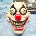 Maschera da clown horror per Halloween con naso rosso e denti insanguinati - Clown Malvagio (Stile Elfo)