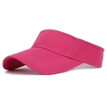 Adjustable rose red open top sun visor hat for kids made of high density twill cotton - Adjustable / Rose Red