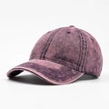 Berretto da baseball bordeaux lavato vintage con stile retrò e morbido denim di cotone - Viola