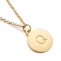 Collier minimaliste en acier inoxydable doré avec pendentif rond et lettre Q - Lettre Q
