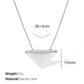 Collana minimalista con ciondolo a triangolo argento in acciaio inox, catena 38+5cm - Argento