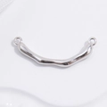 S925 Sterlingsilber gebogenes Rohr mit zwei Ringen für die DIY-Schmuckherstellung - Weißgold