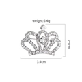 Silver crown brooch with sparkling rhinestones, measures 3.4cm wide and 2.5cm high - Crown Style 8 (Silver)