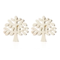 Detailed view of gold tree of life stud earrings with polished metal finish - Lush Tree Style (015) / Gold