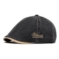 Gorra vintage de mezclilla lavada en negro y beige con bordado Natural chic - Negro Lavado Con Beige