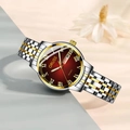 Montre ORUSS femme à quartz avec cadran rouge et bracelet en acier bicolore - Chiffres Romains Bicolore Cadran Rouge (BD7133G-B03)