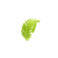 Macro view of leaf shaped open ring featuring a matte neon green lacquer finish - Adjustable Open / Emerald Green