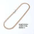 Macro detail of zircon necklace with silver base, champagne stones and 45cm length info - Light Champagne