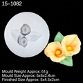 Calla lily silicone mold for fondant and soap with yellow 3D floral cake decorations - 4-Transparent 15-1082 Calla Lily