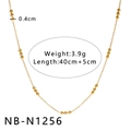 Collier multicouche doré en acier inoxydable avec chaîne à perles évidées - Style à Perles Dorées (NB-N1256)