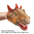 Realistic brown Stegosaurus hand puppet toy made of soft rubber for children's play - Stegosaurus Hand Puppet