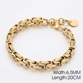 Bracciale a catena bizantina in finitura oro 18K, larghezza 6,5mm e lunghezza 20cm con chiusura - Larghezza 6.5mm Lunghezza 20cm / Oro