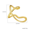 Elegant 18K gold plated stainless steel ring featuring a streamlined crossover wave design - Open (Adjustable) / Streamlined Cross Open Style (D002) / Gold