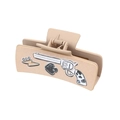 Beige western cowboy hair claw with revolver and lightning bolt print for women - 90022-Revolver and Spade