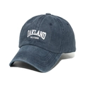 Vintage navy blue washed cotton baseball cap with white Oakland California printing - 56cm-60cm / Navy Blue