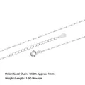 925 silver 1mm melon seed chain necklace with adjustable extension and S925 clasp - Melon Seed Chain