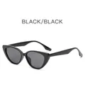 Occhiali da sole cat-eye retrò con montatura nera lucida e lenti grigie scure - Montatura Nera Lenti Grigio Nero