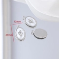 Détail du pendentif tulipe argenté avec nacre et dimensions de 13x21mm pour bijoux DIY - 4# Tulipe en Coquille