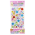 Colorful 3D flower and round crystal rhinestone stickers for kids DIY crafts - Starry Plum Blossom Shape (Colored Card)