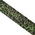 2.5mm square crystal beads in mixed green black and purple for street jewelry making - Ruby Zoisite