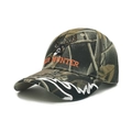 Men's forest camouflage baseball cap featuring orange Deer Hunter embroidery design - Camouflage Flame Deer