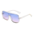 Oversize-Sonnenbrille mit transparentem Rahmen und blau-rosa Verlaufsgläsern - Transparenter Weißer Rahmen Blau Rosa Verlaufsgläser