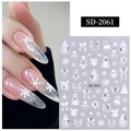 5D geprägte Weihnachts-Nagelaufkleber mit Schneeflocken und Strasssteinen SD-2061 - 5D Relief Strass Aufkleber 04(SD-2061)