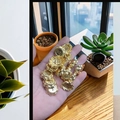 Mini soporte de incienso de latón dorado con diseño vintage de flor de loto hueca - Loto 5 Agujeros