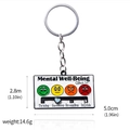 Mental Well-Being Check In slider keychain with blue heart and colorful mood indicators - Mental Well-Being Check In Keychain