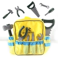 12-piece children firefighter tool set with yellow heavy work backpack for role play - KN515 Engineer Backpack Set