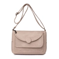 Bolso bandolera beige para mujer con hebilla redonda y múltiples compartimentos de cremallera - Blanco Roto