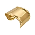 Polished gold wide open cuff bracelet featuring a minimalist sleek mirror finish - Gold Minimalist Cuff B20