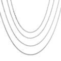 Set di quattro collane a catena cubana in acciaio inossidabile argento da 2,3 mm - 2.3mm*45cm / Color Acciaio